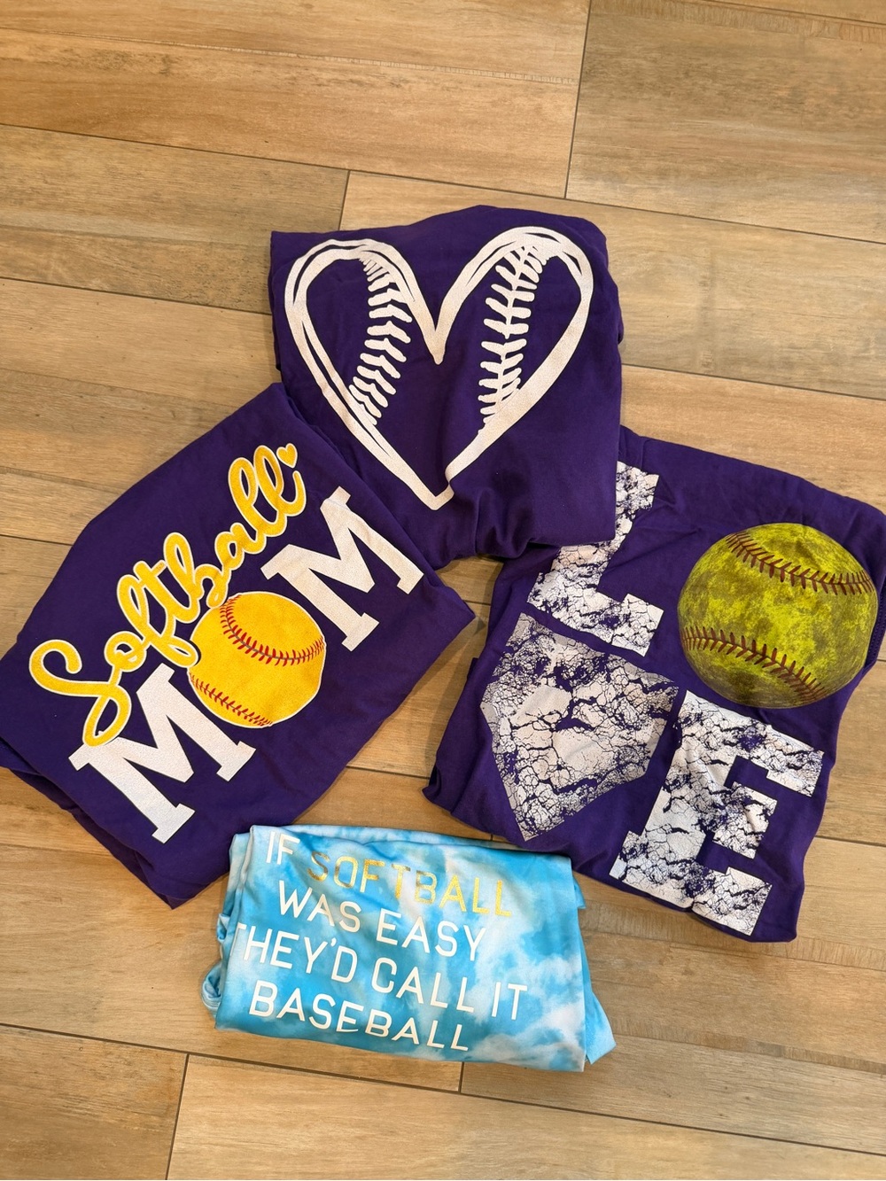 Purple Softball Mom Graphic Tees (Set)
